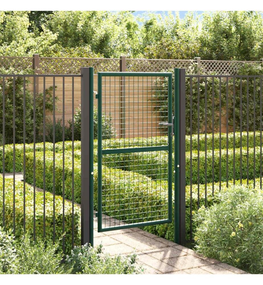 Portail de clôture acier 100x150 cm vert