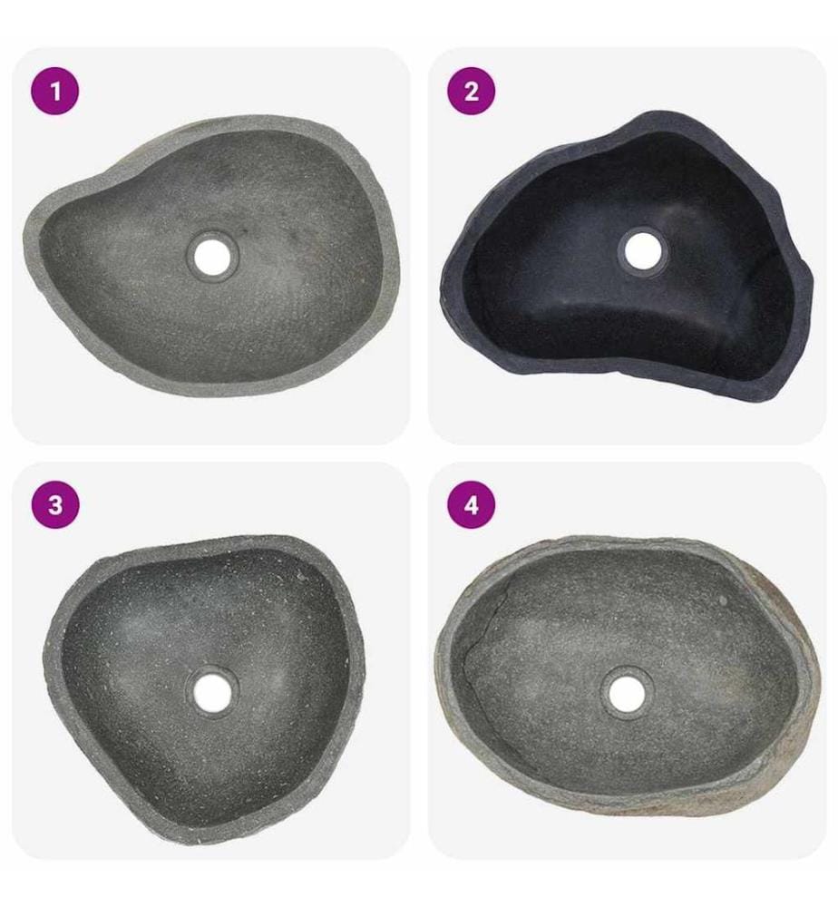 Lavabo en pierre de rivière Ovale (37-46)x(29-36) cm