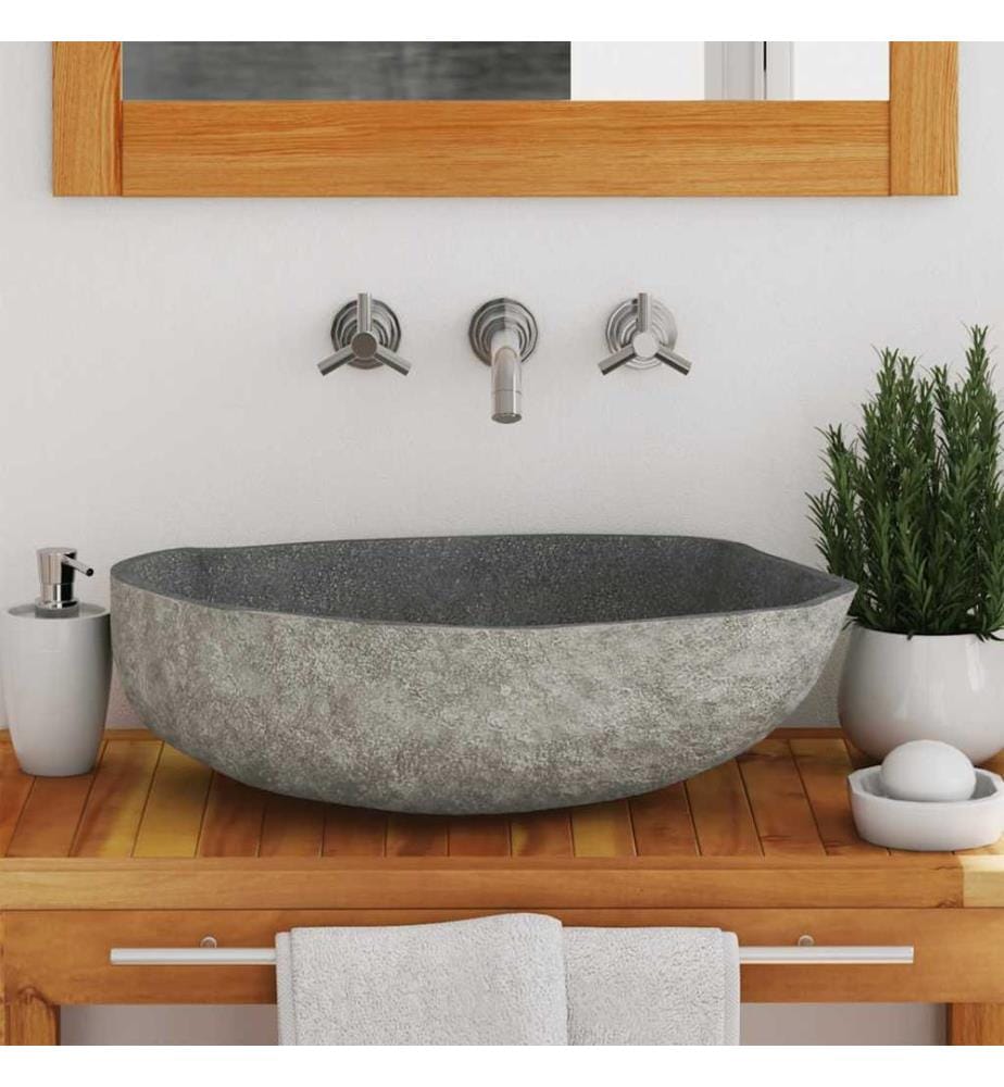 Waschbecken Flussstein Oval (45-53)x(34-41) cm