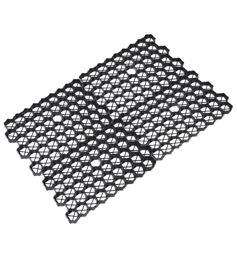 Rasenwaben 16 Stk. Schwarz 60x40x3 cm Kunststoff