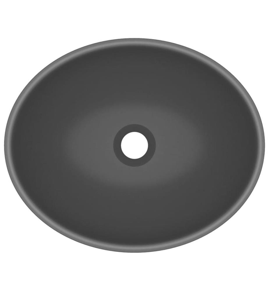 Lavabo ovale de luxe Gris foncé mat 40x33 cm Céramique