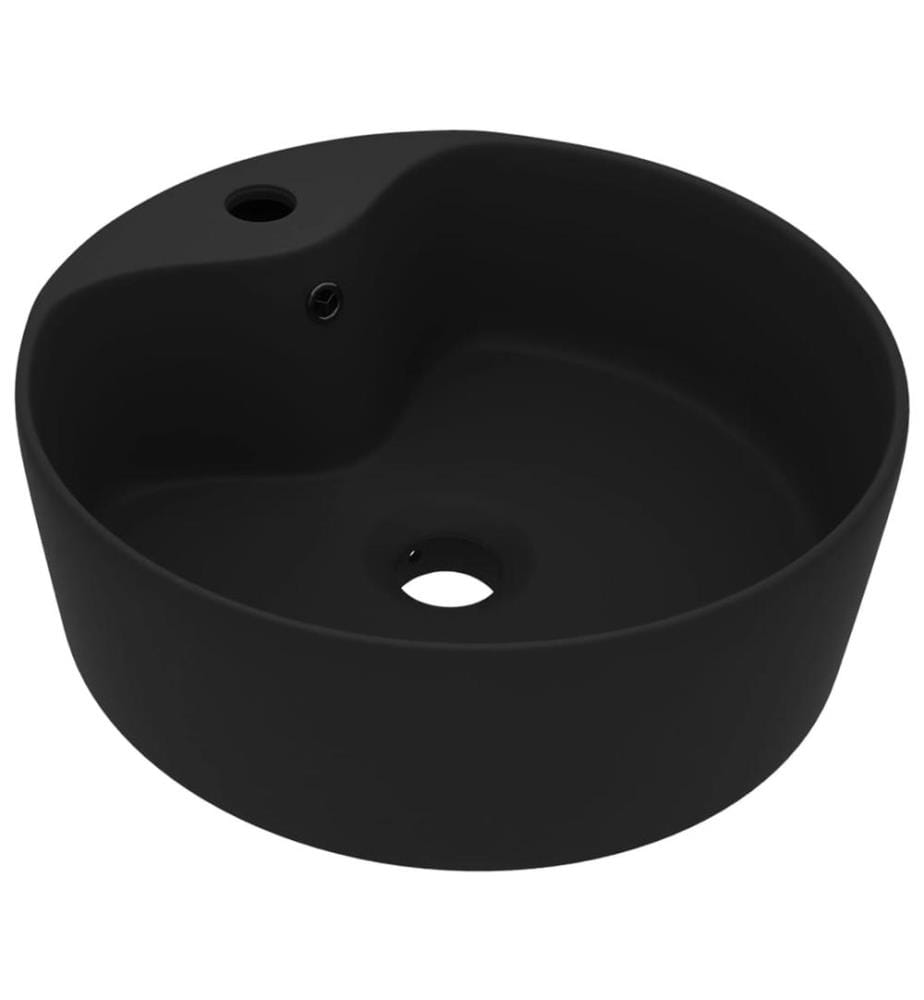 Luxus-Waschbecken mit Überlauf Matt-Schwarz 36x13 cm Keramik