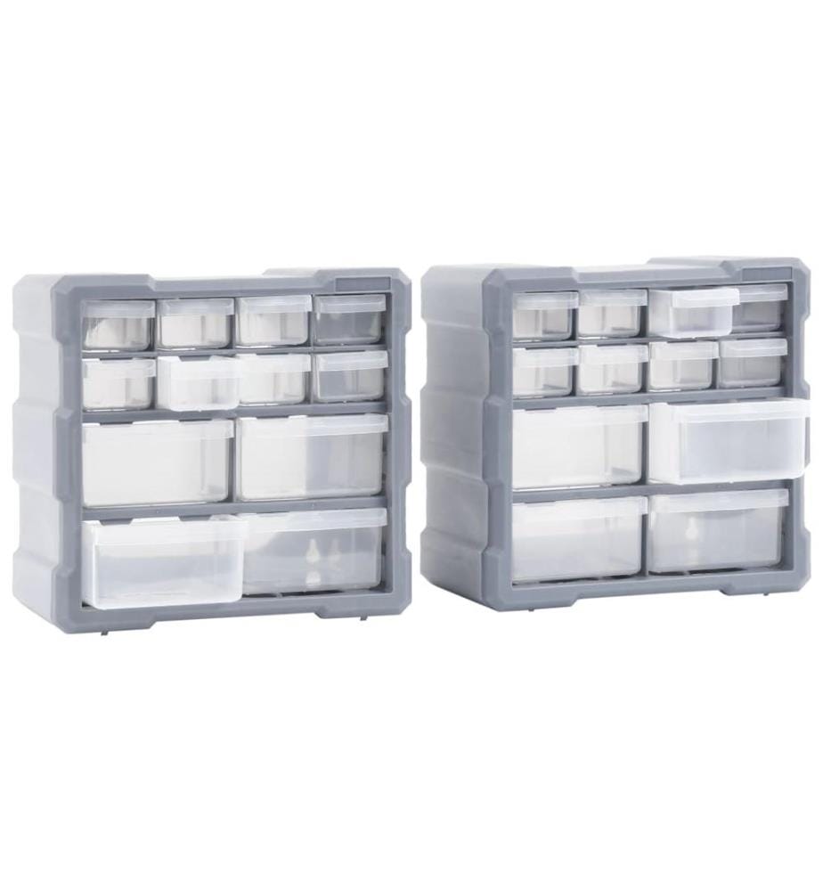 Multi-Schubladen-Organizer 2 Stk. 12 Schubladen 26,5x16x26 cm