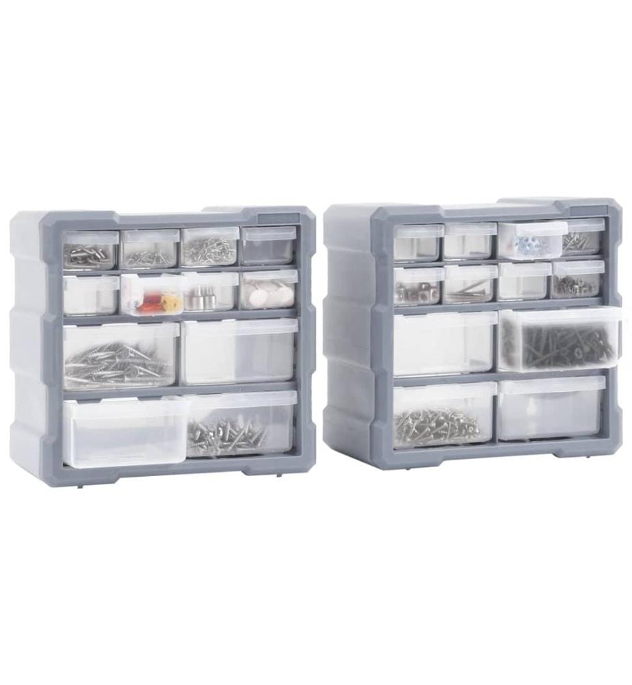Multi-Schubladen-Organizer 2 Stk. 12 Schubladen 26,5x16x26 cm