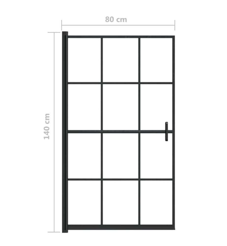 Duschkabine ESG 80x140 cm Schwarz