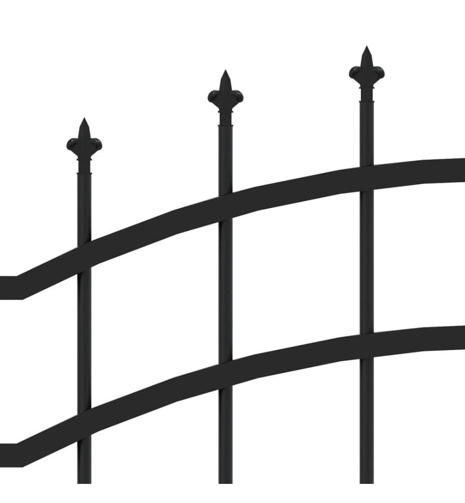 Gartenzaun mit Speerspitze Schwarz 239 x 100 cm Pulverbeschichteter Stahl