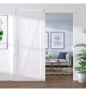 Schiebetürbeschlag 200 cm Stahl Weiss