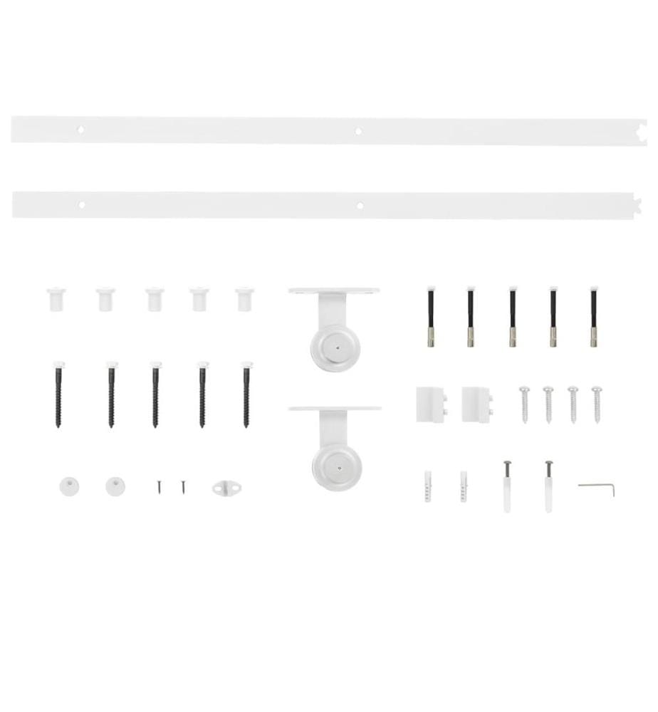Schiebetürbeschlag 183 cm Stahl Weiss