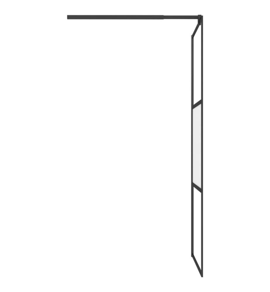 Duschwand für Walk-In Dusche 80x195 cm ESG Halbmattiert Schwarz