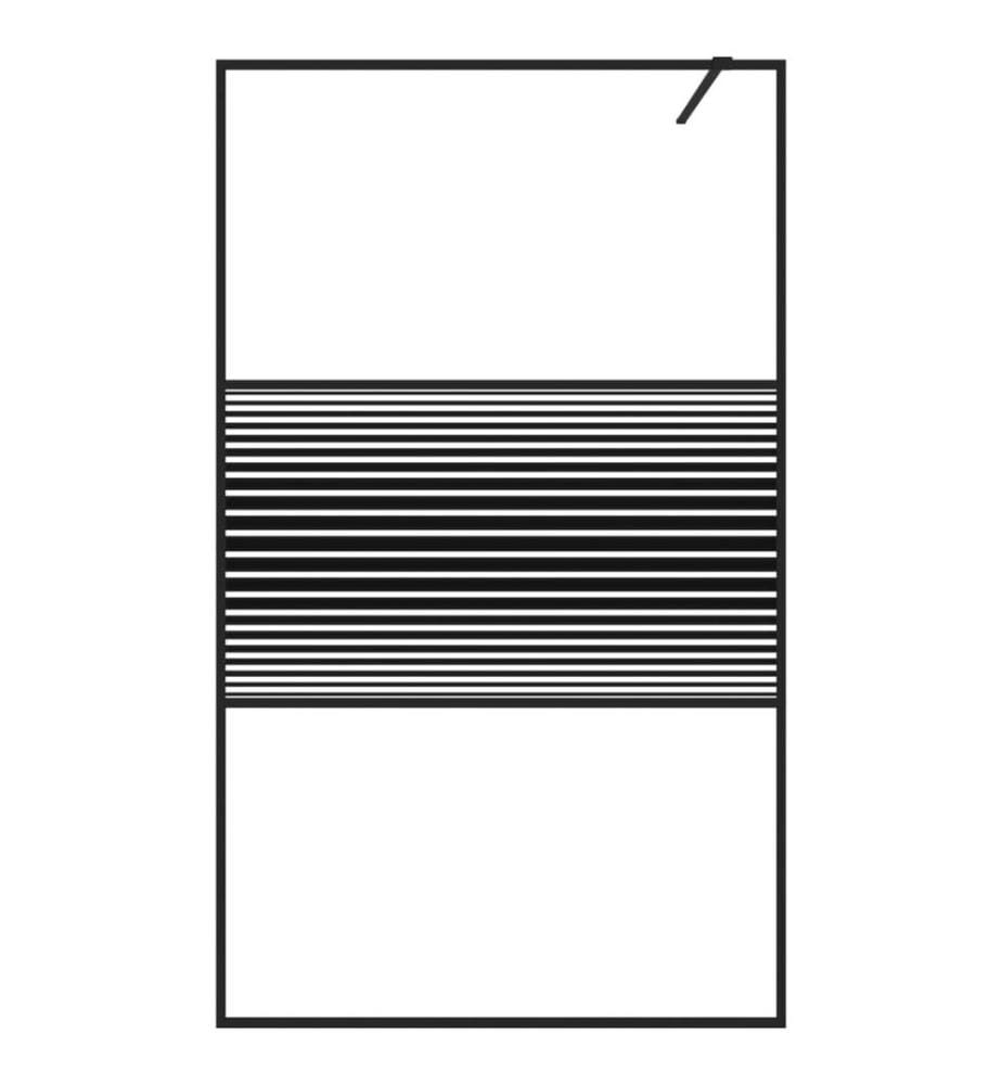 Duschwand für Begehbare Dusche Schwarz 115x195 cm ESG-Glas Klar