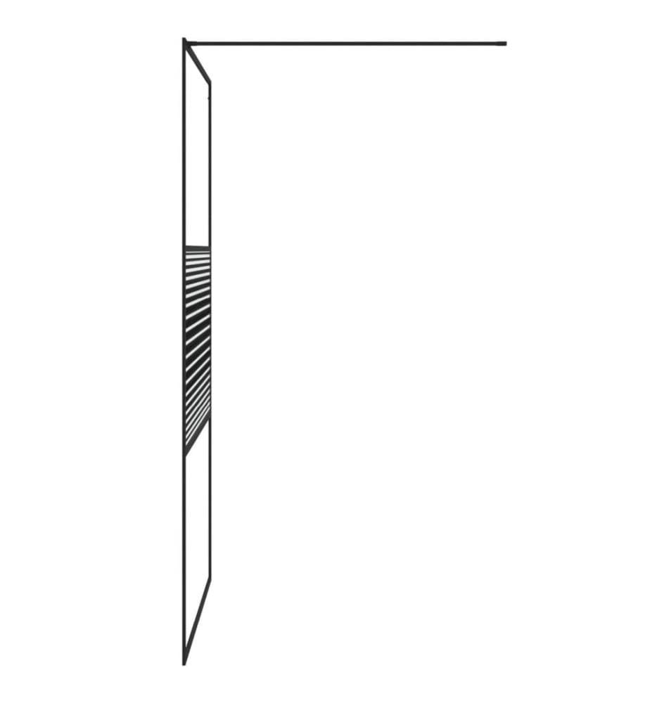 Duschwand für Begehbare Dusche Schwarz 115x195 cm ESG-Glas Klar
