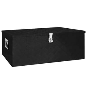 Boîte de rangement Noir 100x55x37 cm Aluminium