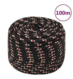 Corde de bateau Noir 14 mm 100 m Polypropylène