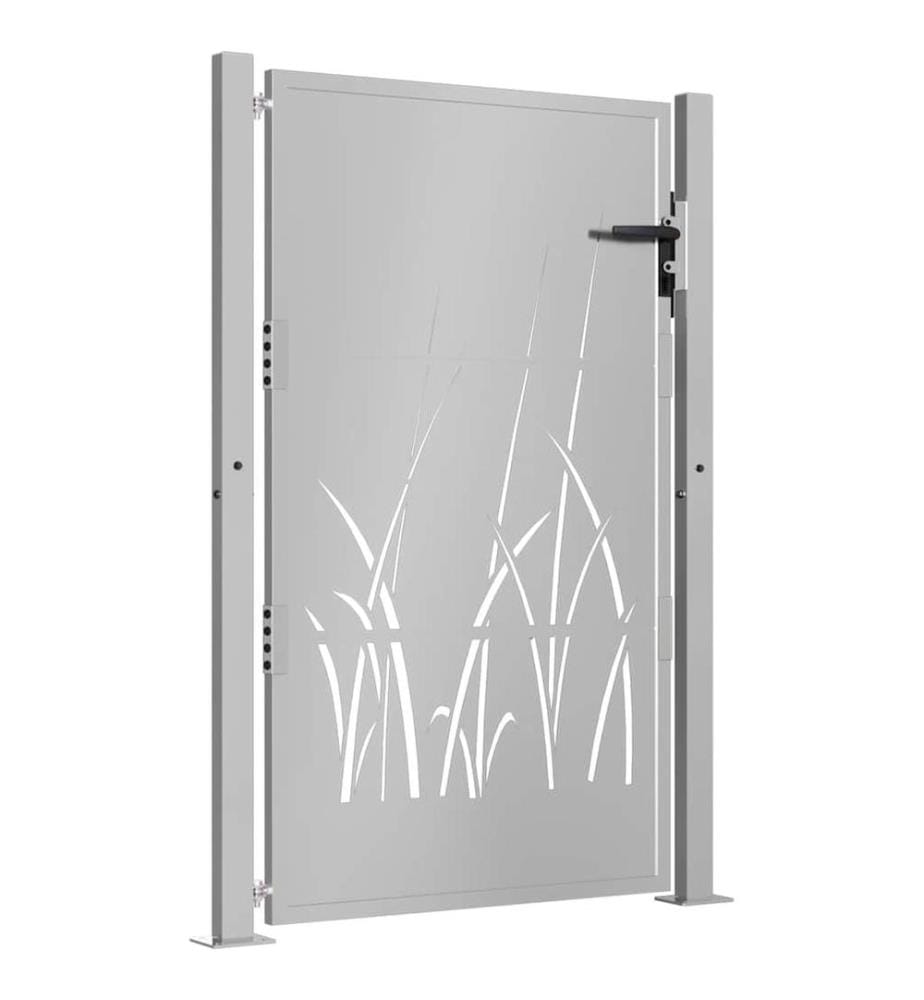 Portail de jardin 105x130 cm acier corten conception d'herbe