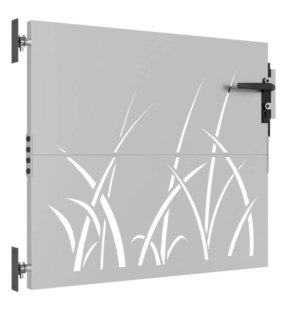 Portail de jardin 85x100 cm acier corten conception d'herbe