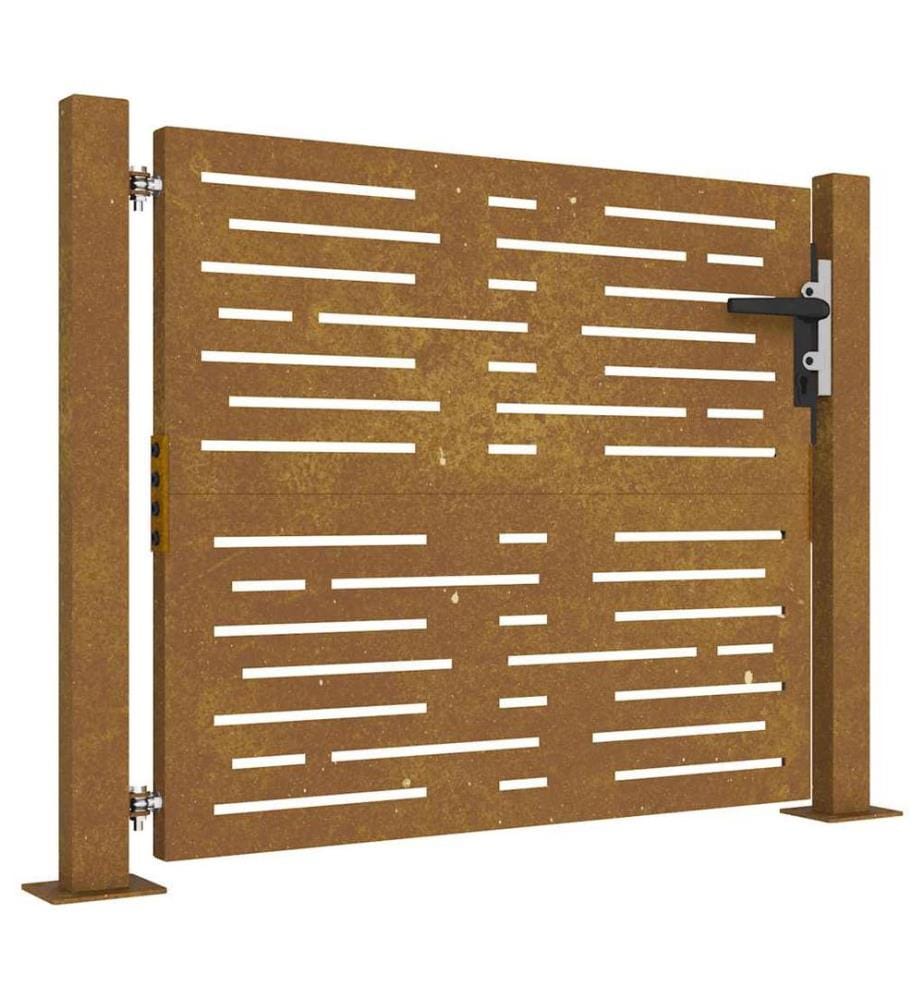 Portail de jardin 105x105 cm acier corten conception de carré