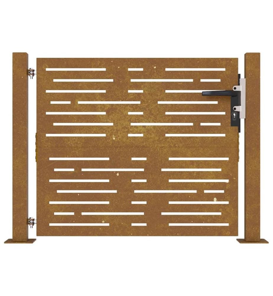 Portail de jardin 105x105 cm acier corten conception de carré
