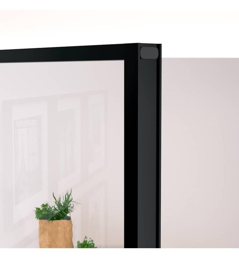 Innentür Schwarz 83x201,5 cm Hartglas & Aluminium Schlank