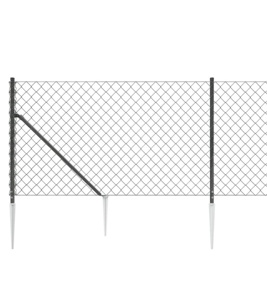 Maschendrahtzaun mit Bodenhülsen Anthrazit 1,1x25 m