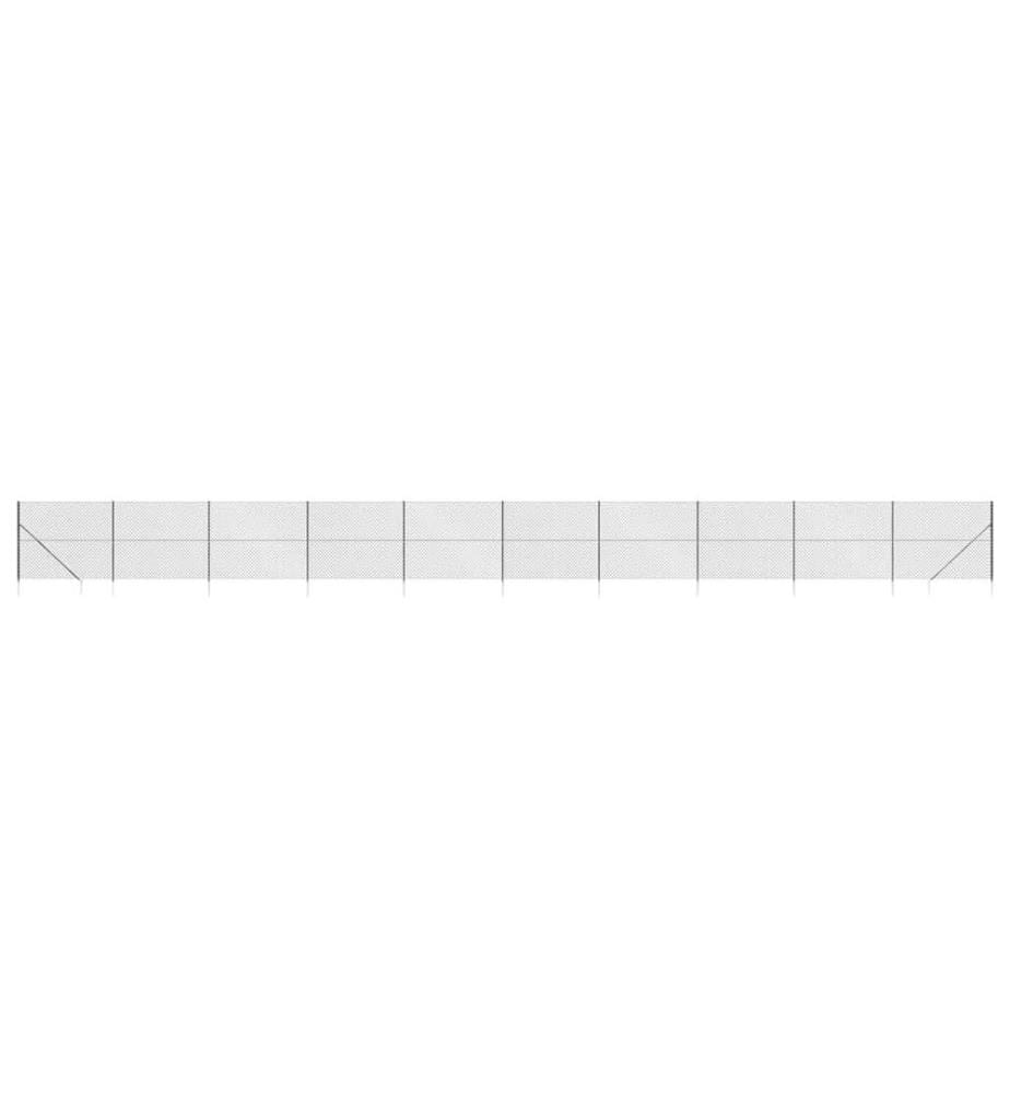 Clôture à mailles losangées avec ancrage anthracite 1,6x25 m