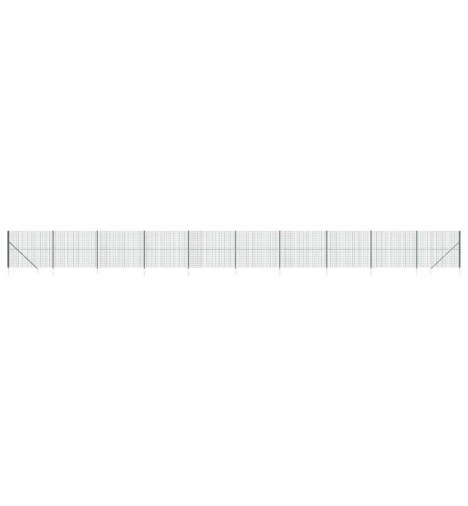 Maschendrahtzaun mit Bodenhülsen Grün 2,2x25 m