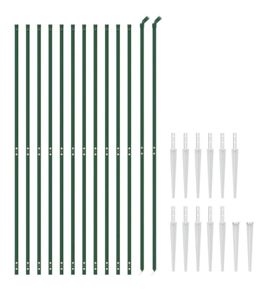 Maschendrahtzaun mit Bodenhülsen Grün 2,2x25 m
