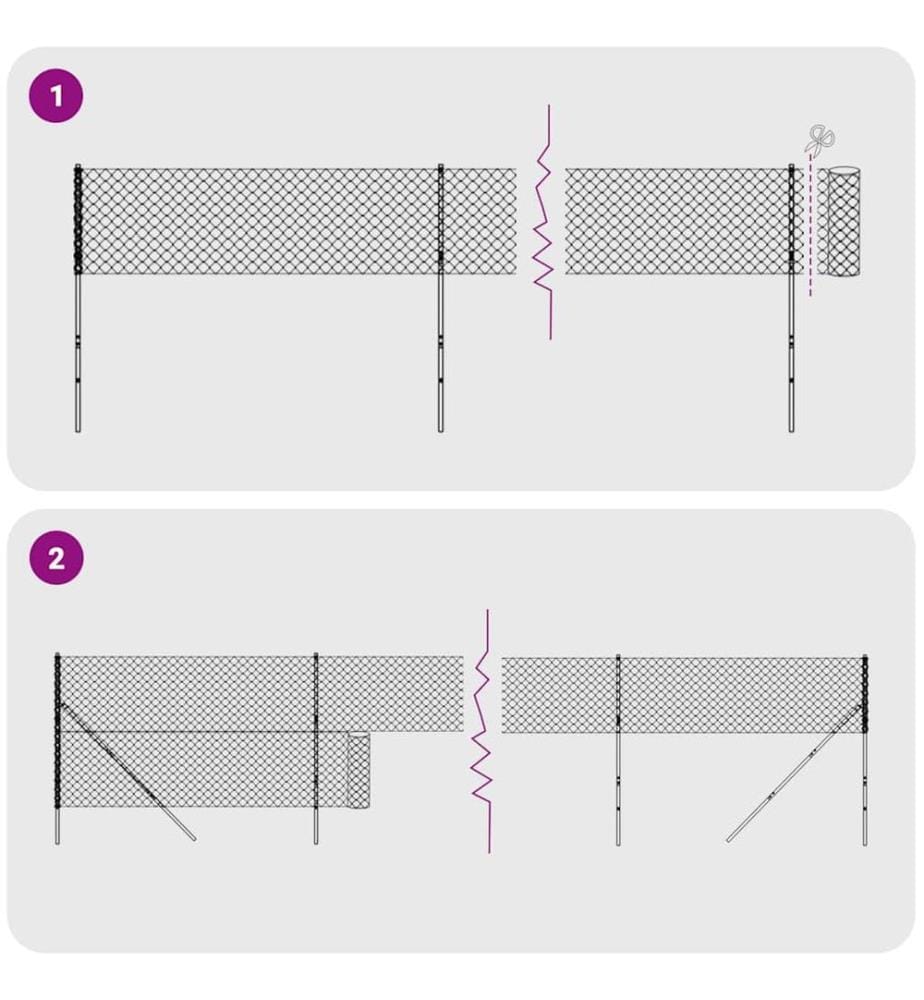Maschendrahtzaun mit Bodenhülsen Anthrazit 1,6x25 m