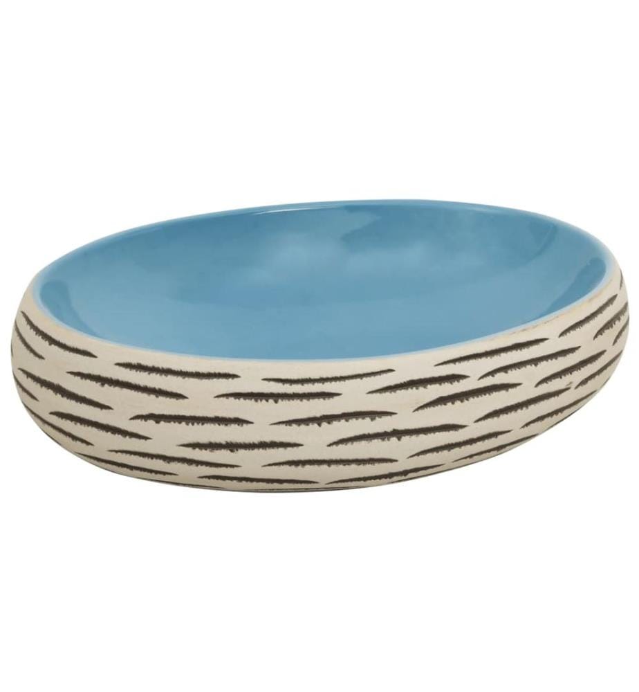 Aufsatzwaschbecken Mehrfarbig Oval 59x40x15 cm Keramik