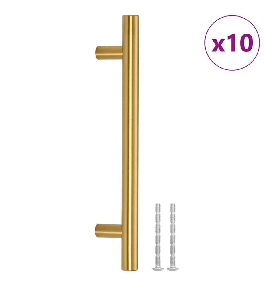 Möbelgriffe 10 Stk. Golden 128 mm Edelstahl