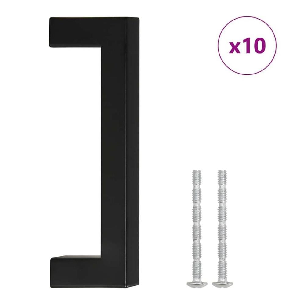 Möbelgriffe 10 Stk. Schwarz 96 mm Edelstahl