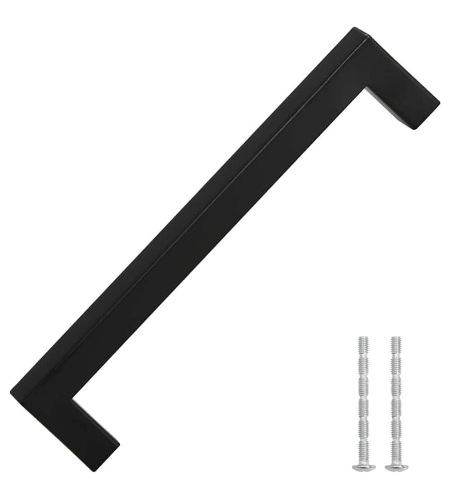 Möbelgriffe 10 Stk. Schwarz 160 mm Edelstahl