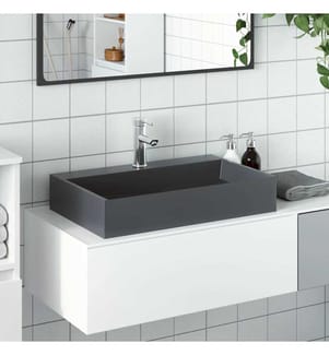 Waschbecken 60x38x11 cm Mineralguss/Marmorguss Anthrazit