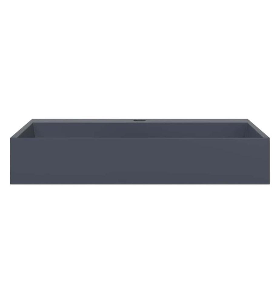 Vasque 60x38x11 cm fonte minérale/marbre anthracite