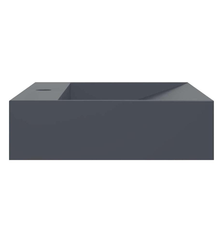 Vasque 60x38x11 cm fonte minérale/marbre anthracite