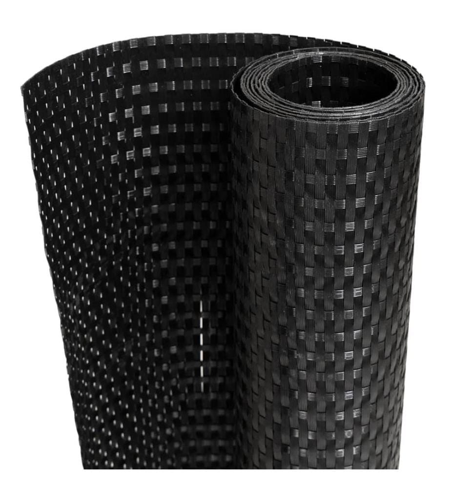 Balkon-Sichtschutz Schwarz 1000x80 cm Poly Rattan