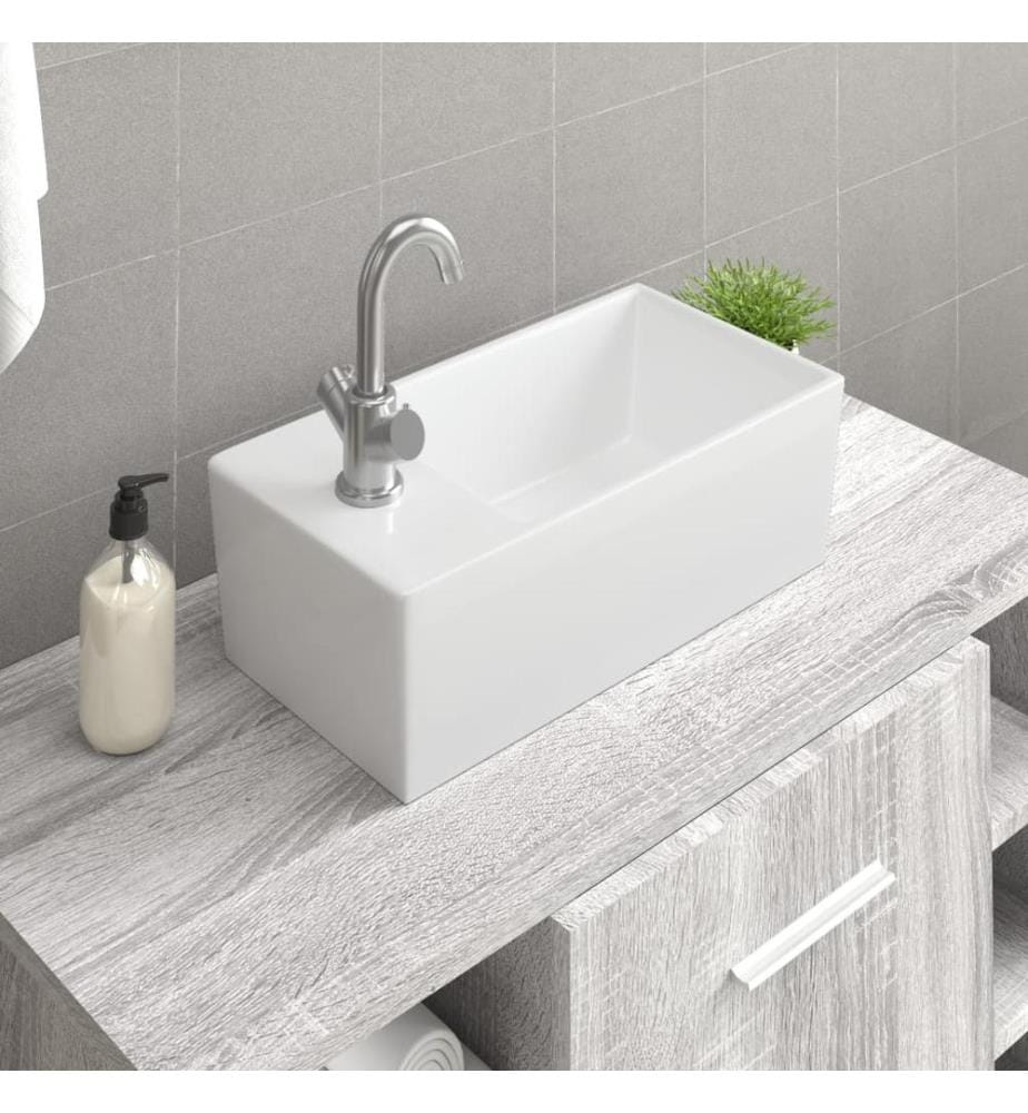 Waschbecken Weiss 48x25x15 cm Keramik