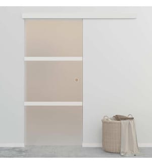 Schiebetür ESG-Glas und Aluminium 90x212 cm Silbern