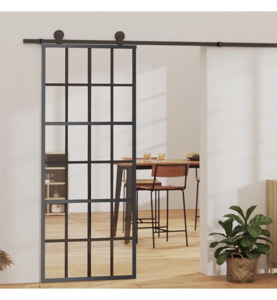 Schiebetür mit Beschlag ESG-Glas & Aluminium 76x205 cm