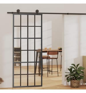 Schiebetür mit Beschlag ESG-Glas & Aluminium 76x205 cm
