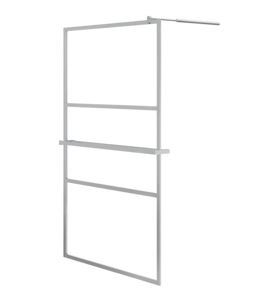 Duschwand mit Ablage für Walk-In-Dusche Chrom 115x195 cm ESG