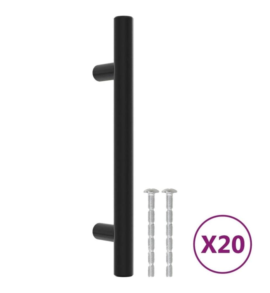 Möbelgriffe 20 Stk. Schwarz 96 mm Edelstahl