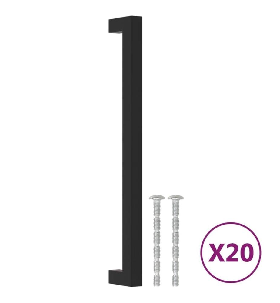 Möbelgriffe 20 Stk. Schwarz 224 mm Edelstahl