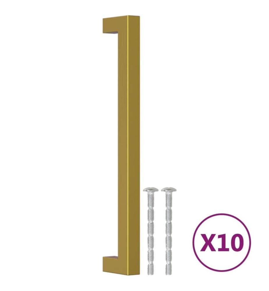Möbelgriffe 10 Stk. Golden 192 mm Edelstahl