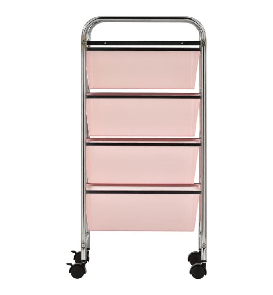Schubladenwagen mit 4 Schubladen Rosa Kunststoff