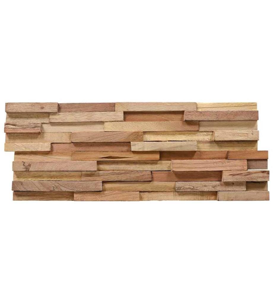 3D-Wandverkleidung 10 Stk. 1,08 m² Massivholz Teak