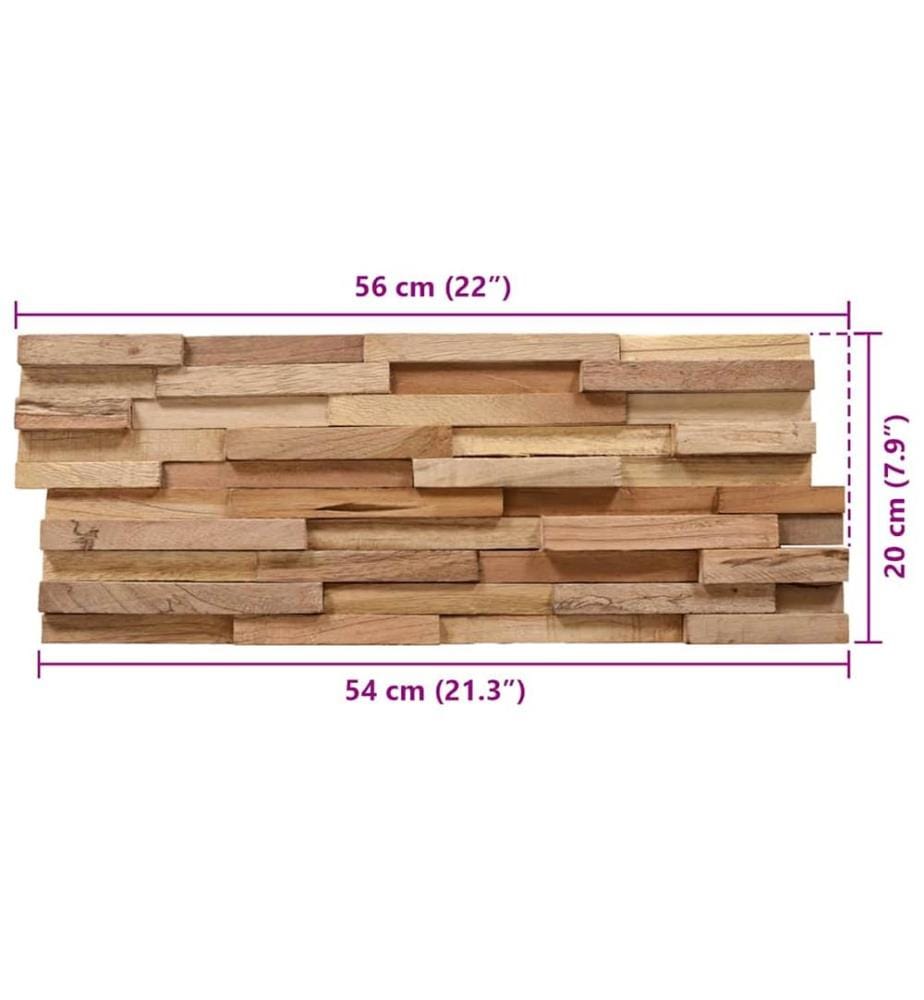 3D-Wandverkleidung 10 Stk. 1,08 m² Massivholz Teak