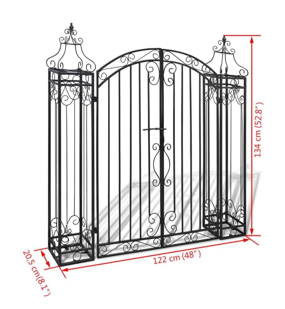 Zierendes Gartentor Schmiedeeisen 122×20,5×134 cm