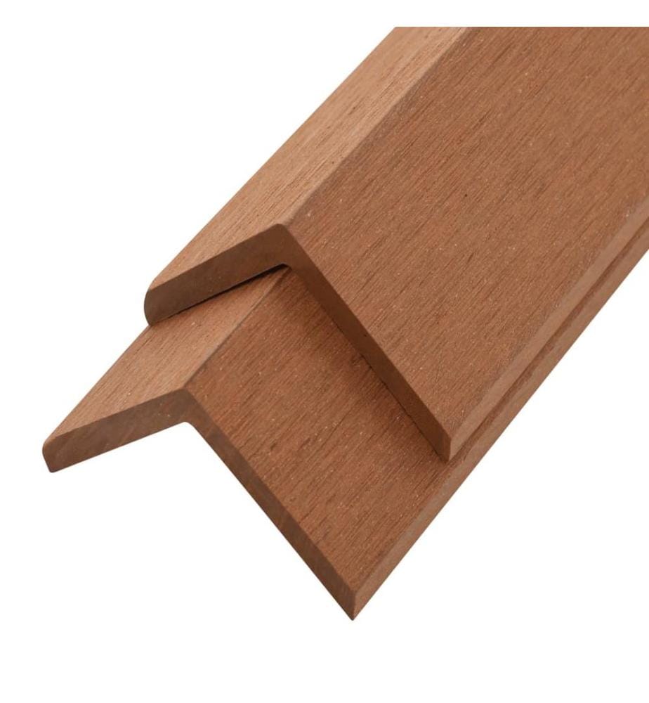 Cornière de terrasse 5 pcs WPC 170 cm Marron clair