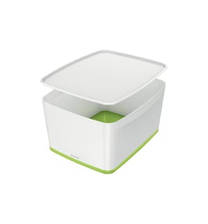 LEITZ - Boîte de rangement MyBox WOW Grand, vert; blanc, couvercle