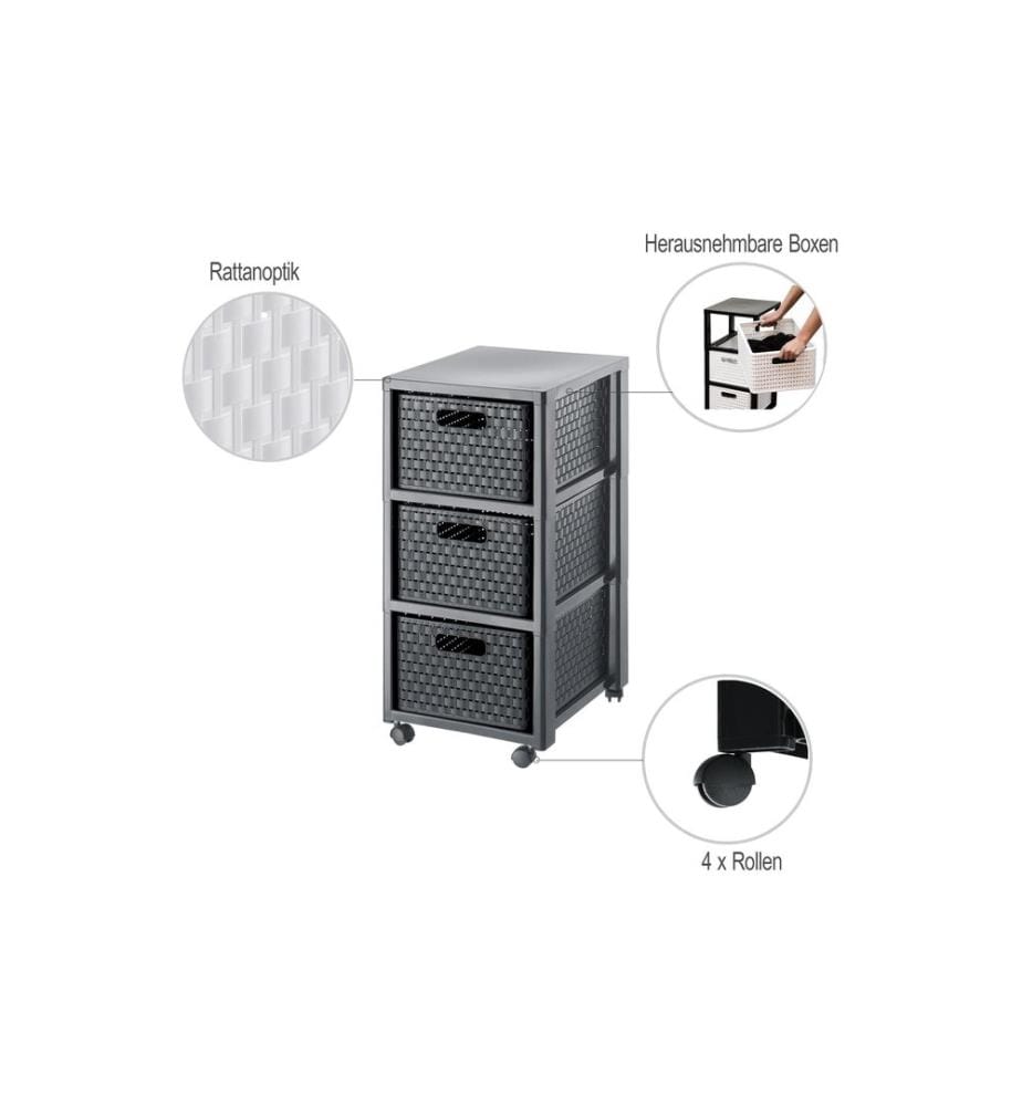 ROTHO - Schubladenbox Tower Country A4 Anthrazit